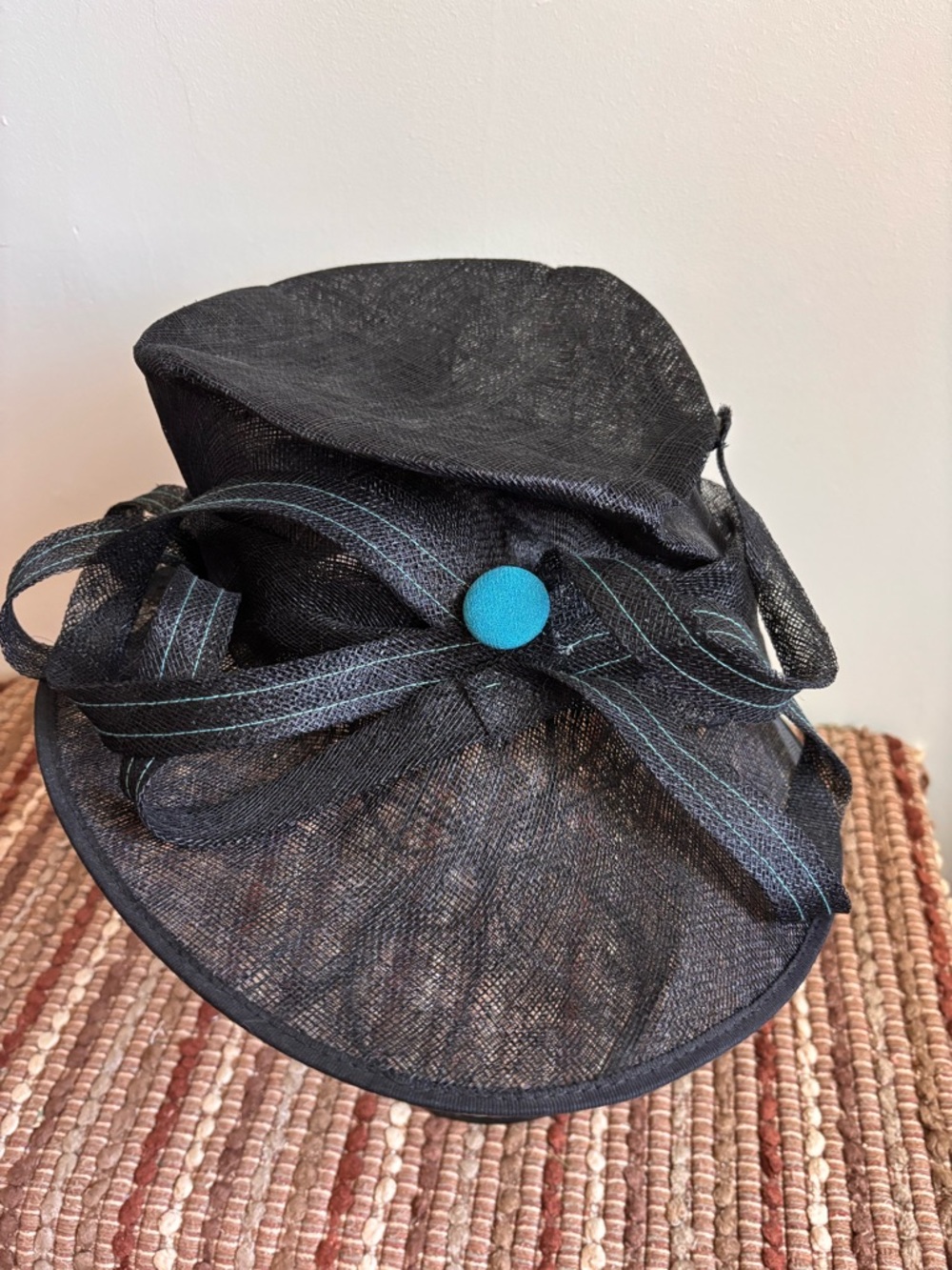 Black and Turquoise Statement Hat Kentucky Derby Hat Fascinator